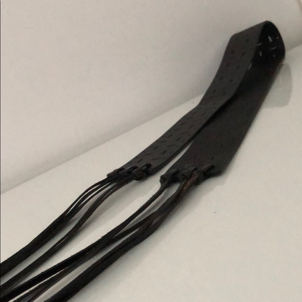NWOT BLACK GENUINE LEATHER HIPPIE BELT! - Picture 3 of 8